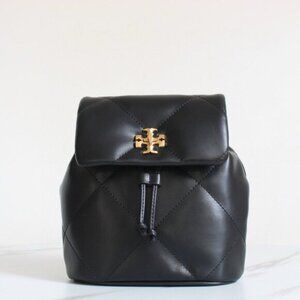 NEW TORY BURCH MINI KIRA DIAMOND QUILT BACKPACK Black
